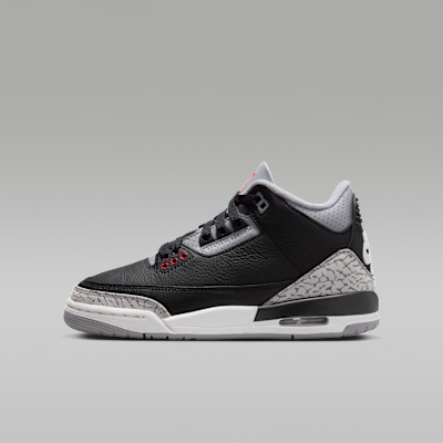 Air Jordan 3 Retro Black Cement Big Kids Shoes. Nike